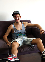 Cute boy Aden posing outdoors