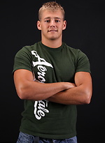 Meaty blond Lyle jacking off dick