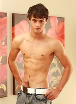 Hot young twink Andre Boleyn shows his rock hard cock
