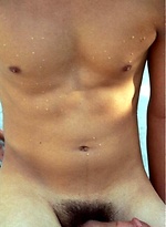 Sexy twink plays with dildo pool side.