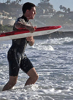 Hot surfer with sexy hairy chest Zach wanking off