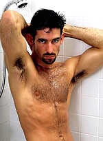 Muscular attractive hunk with a hot furry chest and nice cock.
