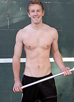 Lane jacking off his cock