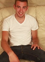 Gorgeous Richard Wolfe masturbates on the sofa.