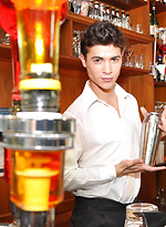 Hunky barman initiates a jolly 3some party