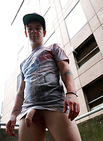 Naked on an inner city balcony - Cody James