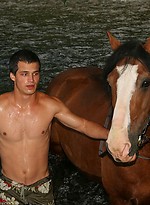 Young sexy jock posing naked outdoors