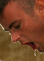 Ex-Military stud gets humiliated and fucked in the crowded locker room