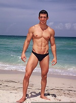 Sexy Zack Johnathan shows off his body on the beach