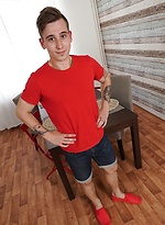 Joshua Czech strokes his nice cock while fingering his hairy asshole.