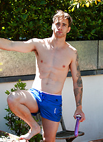 Young Straight Stud James Wanks his Big Uncut Cock & Power Dildo's His Hole!