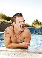 Three sexy boys - Joey Hard, Jake Farren & Hollis Emery in poolside threesome